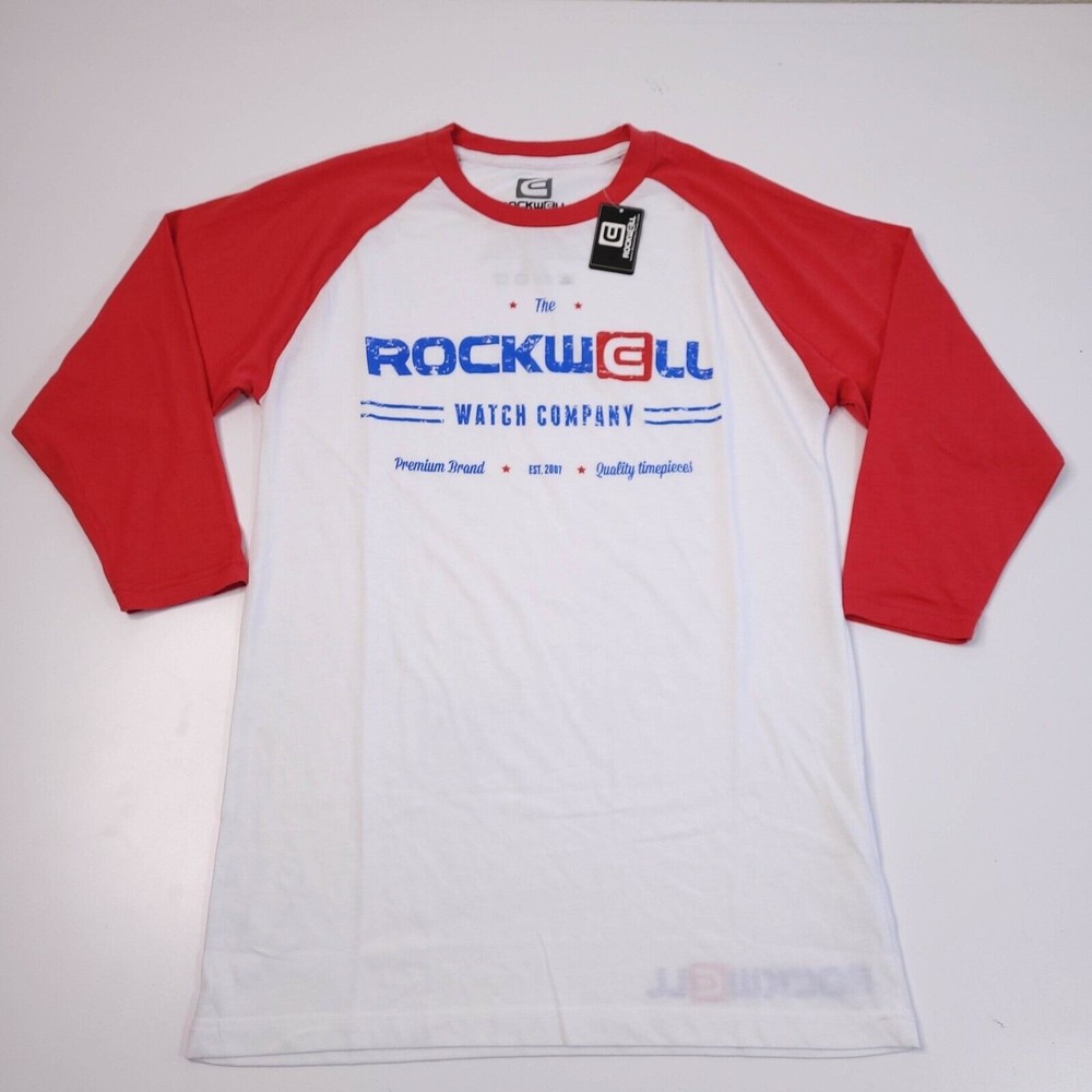 Rockwell Men's Red and White Long Sleeve Tee